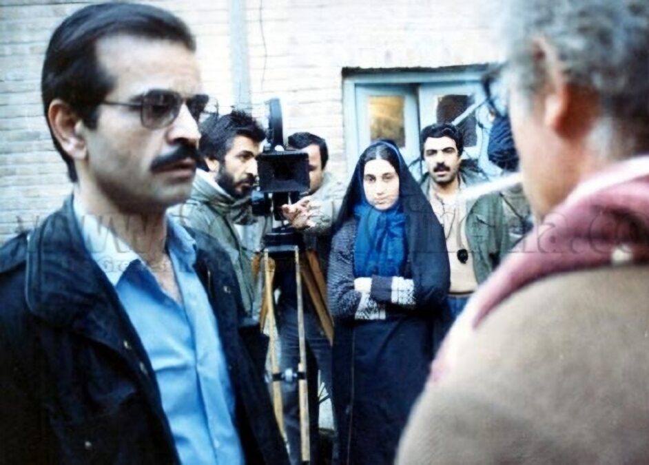 «فاطمه معتمدآریا» در 24 سالگی و در پشت صحنه اولین فیلم اش؛ سال ۶۴
